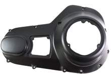 Load image into Gallery viewer, V-Twin black outer primary cover for drive line, made of durable material, with a sleek finish and detailed branding.