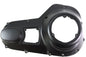 V-Twin black outer primary cover for drive line, made of durable material, with a sleek finish and detailed branding.