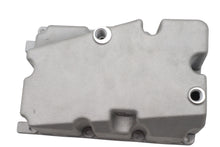 Load image into Gallery viewer, V-TWIN oil pan cover for oil tank, showing the black metal component with mounting holes and a smooth finish.