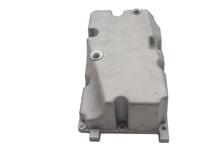 Load image into Gallery viewer, V-TWIN oil pan cover for oil tank, durable metal motorcycle part with bolt holes, black finish, designed for V-TWIN motorcycle engines.