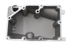 Load image into Gallery viewer, V-TWIN oil tank with oil pan cover, motorcycle engine component, black metal finish, detailed close-up of the oil pan cover.