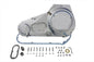 Chrome outer primary cover kit for motorcycle drive line, branded MOTORSHOP, shown on a clean, shiny engine component.