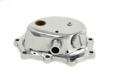 Chrome kick starter cover for motorcycle transmission by Motorshop, showcasing a shiny, polished finish on a sleek metal component.