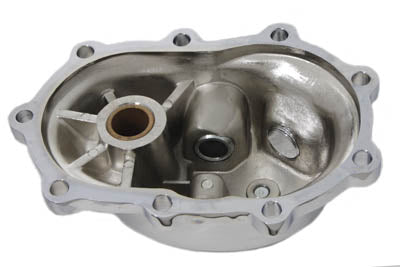 Chrome cover for motorcycle kick starter from Motorshop, designed to fit transmission components, with a polished, reflective finish.