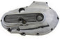 Polished MOTORSHOP Outer Primary Cover for drive line applications, showcasing a shiny metal finish on a motorcycle part.