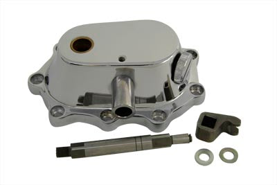Motorshop smooth kick starter cover for motorcycle transmission, black plastic part with mounting details visible.