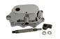 Motorshop smooth kick starter cover for motorcycle transmission, black plastic part with mounting details visible.