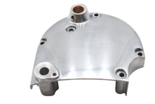 Load image into Gallery viewer, Polished MOTORSHOP drive line sprocket cover with a sleek, shiny finish, designed for motorcycle sprocket protection.