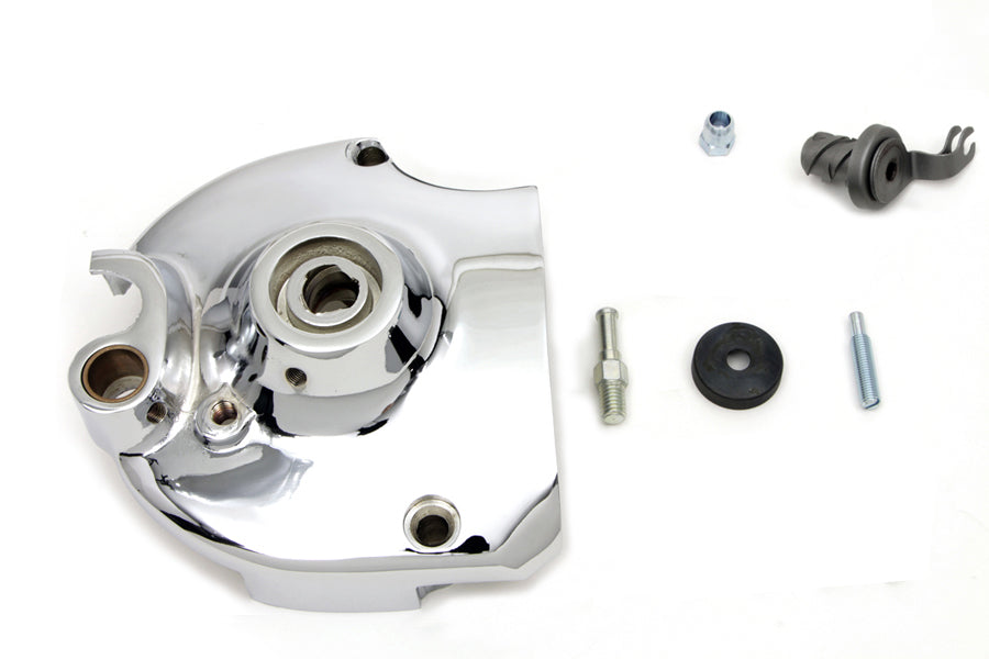 Chrome V-Twin Sprocket Cover Kit for drive line applications, featuring a sleek finish and durable construction.