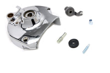Load image into Gallery viewer, Chrome V-Twin sprocket cover kit for drive line, featuring a sleek finish and detailed design, fits V-Twin motorcycle models.