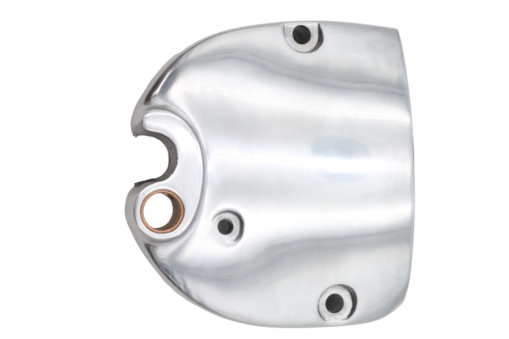 Polished reinforced sprocket cover from MOTORSHOP for drive line applications, showcasing durable metal construction.