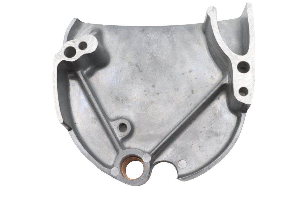 Polished reinforced sprocket cover for drive line by Motorshop, showcasing a durable, high-quality motorcycle sprocket cover.