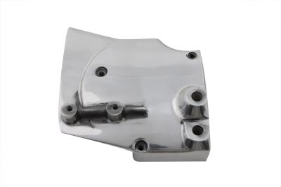 Polished MOTORSHOP sprocket cover for drive line, showcasing a shiny metal finish and precise fit for motorcycle maintenance.