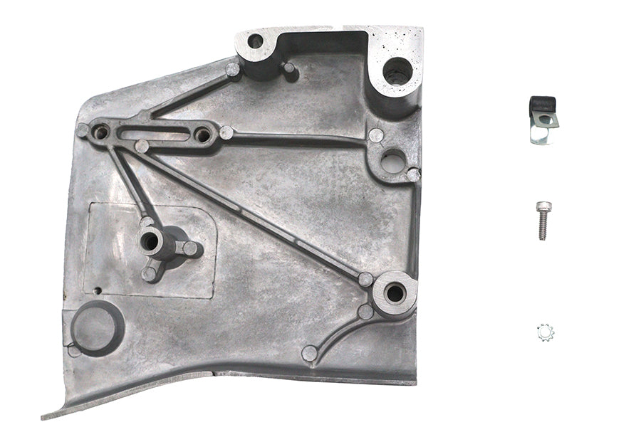 Polished MOTORSHOP drive line sprocket cover with a sleek finish, designed for motorcycle sprocket protection and style.