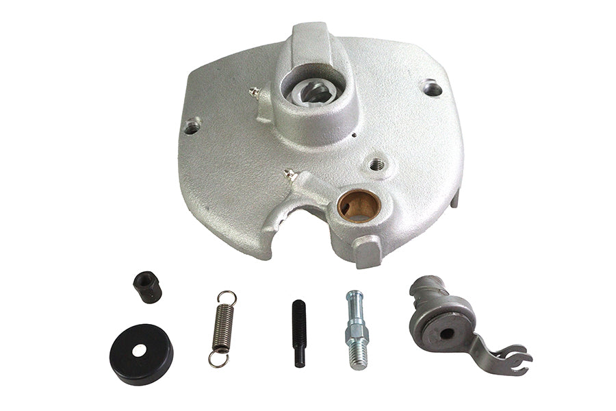Motorshop Cast Sprocket Cover for drive line, durable metal component with black finish, designed to protect motorcycle sprockets.