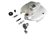 Load image into Gallery viewer, Motorshop cast sprocket cover for drive line, durable metal shield with branding and mounting holes, protects sprocket and chain area.