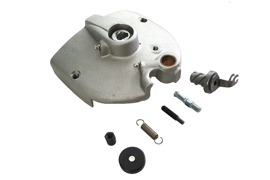 Motorshop cast sprocket cover for drive line, durable metal construction, designed to protect motorcycle sprockets.