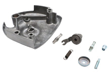 Load image into Gallery viewer, Polished MOTORSHOP drive line kick sprocket cover, complete with detailed metal finish and mounting hardware.