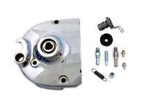 Load image into Gallery viewer, V-TWIN Chrome Kick Start Sprocket Cover for drive line, complete design, shiny chrome finish, fits motorcycle engine components.