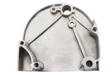 Load image into Gallery viewer, Chrome sprocket cover for drive line by Motorshop, featuring a sleek, polished finish and detailed design for motorcycle protection.