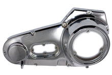 Load image into Gallery viewer, Chrome outer primary cover for drive line by Motorshop, showcasing a sleek, polished finish on a motorcycle primary drive component.