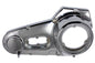 Chrome outer primary cover for drive line by Motorshop, showcasing a sleek, polished finish on a motorcycle primary drive component.