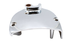 Load image into Gallery viewer, Chrome reinforced sprocket cover for drive line, branded Motorshop, with a sleek chrome finish and durable construction.