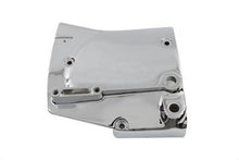 Load image into Gallery viewer, Chrome sprocket cover for drive line from Motorshop, showcasing shiny finish and detailed mounting design.