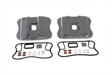 Load image into Gallery viewer, MotorShop chrome top rocker box cover for engine, showcasing polished metal finish and detailed design on a motorcycle engine part.