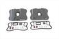MotorShop chrome top rocker box cover for engine, showcasing polished metal finish and detailed design on a motorcycle engine part.