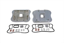 Load image into Gallery viewer, Chrome top rocker box cover for engine by Motorshop, showcasing a shiny, polished metal finish with detailed design.