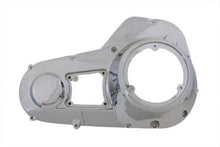 Load image into Gallery viewer, Chrome outer primary cover for drive line by Motorshop, showcasing a shiny, smooth chrome finish on a motorcycle engine component.