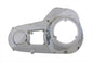 Chrome outer primary cover for drive line by Motorshop, showcasing a shiny, smooth chrome finish on a motorcycle engine component.