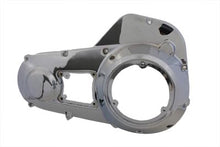 Load image into Gallery viewer, Chrome outer primary cover for drive line by Motorshop, showcasing a shiny, polished finish on a motorcycle primary cover.