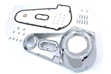 Load image into Gallery viewer, Chrome outer primary cover kit for drive line by Motorshop, featuring polished chrome finish and detailed design.