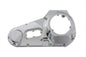 Chrome outer primary cover for drive line by Motorshop, showcasing a shiny, polished chrome finish on a motorcycle drive component.