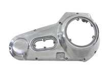 Load image into Gallery viewer, Polished Motorshop drive line outer primary cover with a sleek finish, designed for motorcycle primary drive protection.