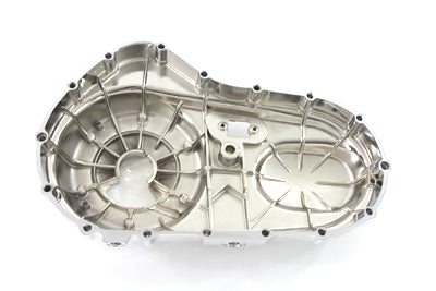 Chrome outer primary cover for drive line from MOTORSHOP, showcasing polished chrome finish and detailed design.