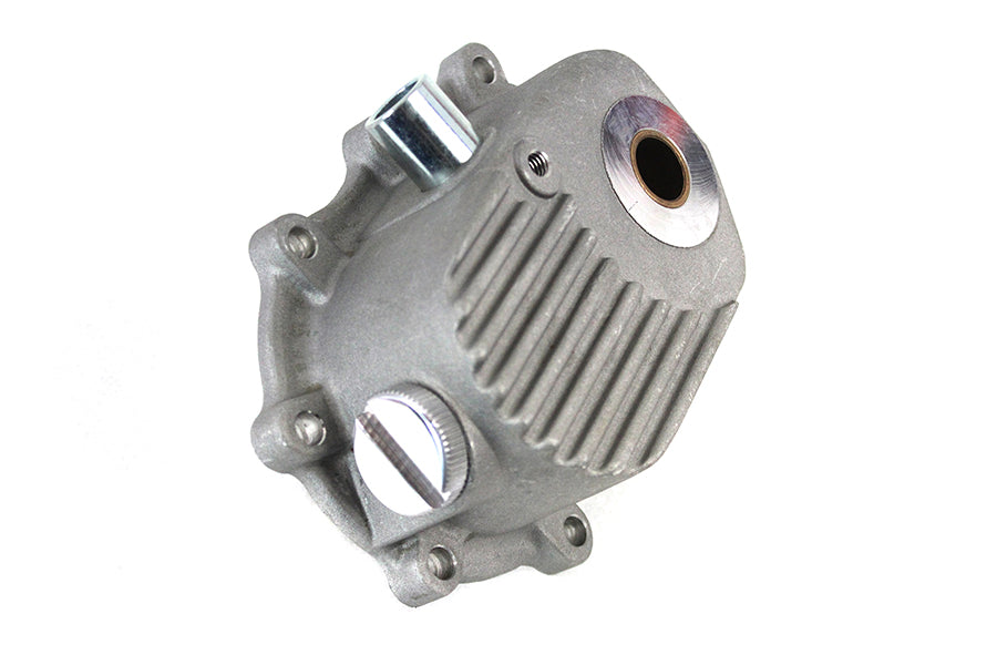 Finned MOTORSHOP Kick Starter Cover for transmission, showcasing the durable metal construction and cooling fins.