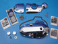 V-TWIN chrome engine dress-up kit installed on motorcycle engine, enhancing appearance with polished chrome details.