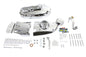 V-Twin chrome engine dress-up kit with polished components for enhancing motorcycle engine appearance.