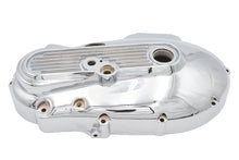 Load image into Gallery viewer, Motorshop Chrome Outer Primary Cover for drive line, showcasing shiny chrome finish and detailed design on a motorcycle part.