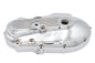 Motorshop Chrome Outer Primary Cover for drive line, showcasing shiny chrome finish and detailed design on a motorcycle part.