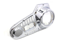 Load image into Gallery viewer, Chrome outer primary cover for drive line from Motorshop, showcasing a shiny, durable motorcycle accessory with detailed finish.