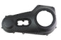 Motorshop black outer primary cover for motorcycle drive line, showing sleek black finish and detailed fitment.