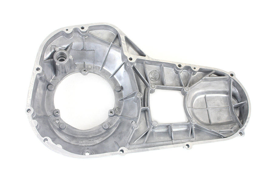 Polished MotorShop Outer Primary Cover for drive line applications, featuring a sleek, shiny finish and durable construction.