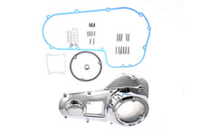 Load image into Gallery viewer, Chrome outer primary drive line kit for motorcycle from Motorshop, featuring polished metal components and installation parts.