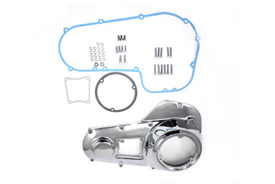 Chrome outer primary drive line kit by Motorshop, featuring polished metal components for motorcycle primary drive assembly.