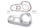 MotorShop chrome outer primary cover kit for drive line applications, featuring a shiny chrome finish and detailed design.