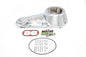 Chrome outer primary cover kit for drive line by Motorshop, showing the shiny, polished chrome finish and detailed design.